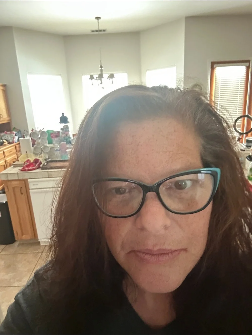 Betsey Johnson Black and Teal Cat-Eye Women's Glasses